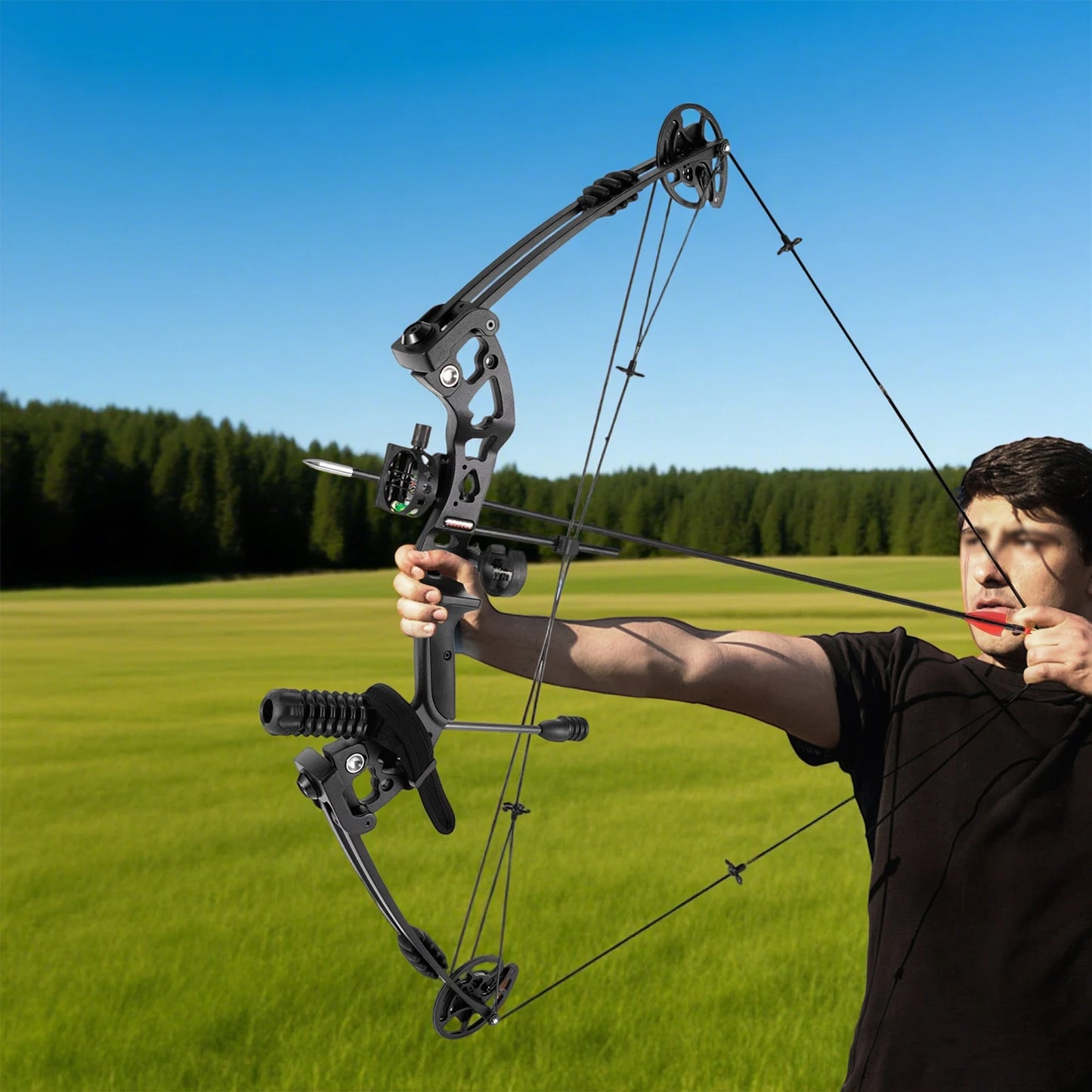Hunting Bow Archery Arrows Set Right Hand Compound Bow Arrow Set, Draw Length 24"-29.5", Draw Weight 30-55 lbs,310 fps