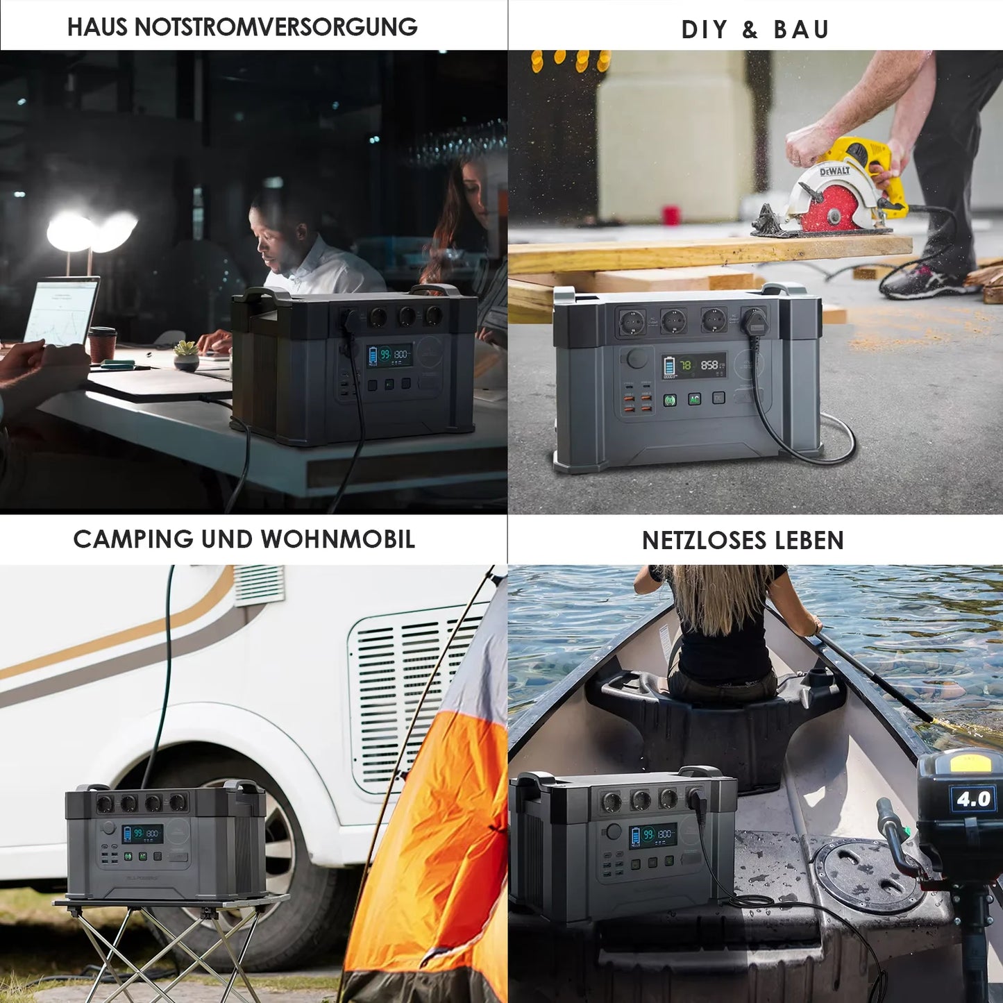 ALLPOWERS S2000 Pro Solar Generator 1451Wh 2400W Portable Power Station & 140W / 200W / 400W Foldable Solar Panel for Camping RV