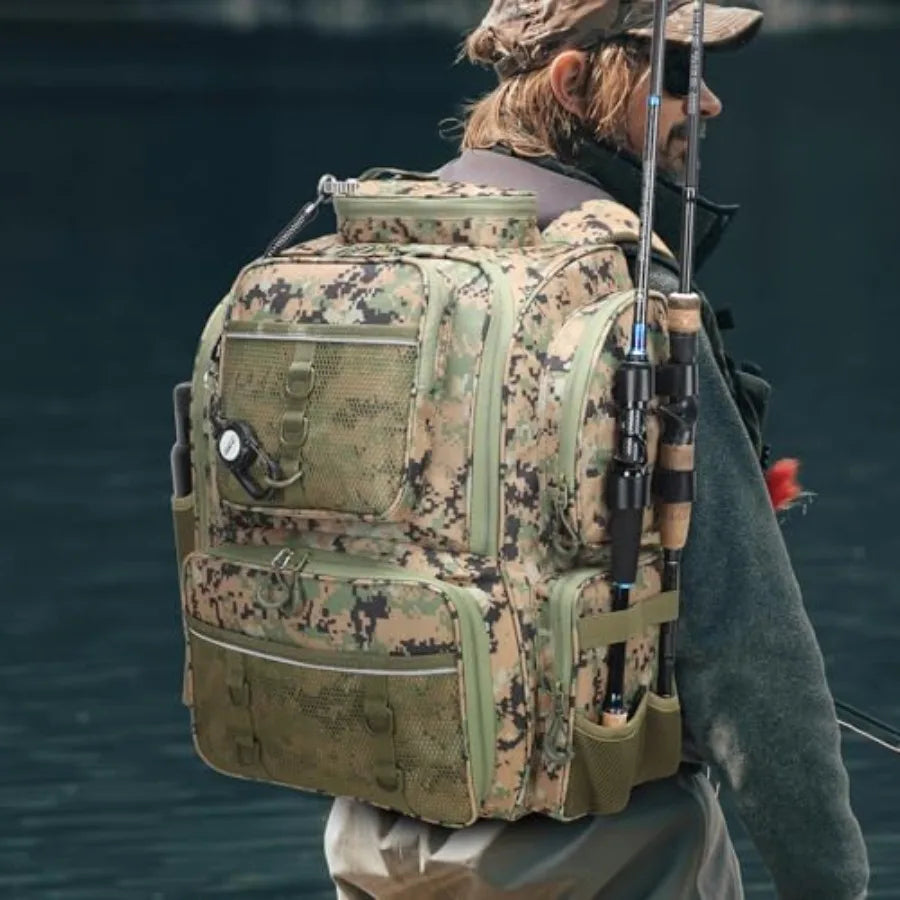Fishing Backpack, Ttackle Bag, with Tackle Boxes. Large Fishing Bag Strong Materials