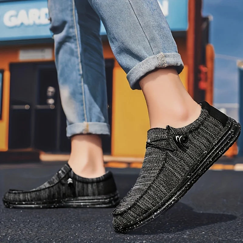 Four-season loafers, board shoes, men's shoes, men's casual shoes without LACES, breathable canvas shoes