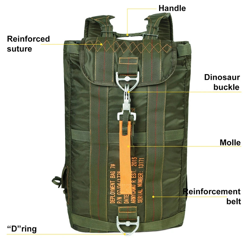 Durable All-purpose Backpack Lightweight Carryall Parachute Bag For Outdoor Hunting Trips Hiking School Carry Adventures