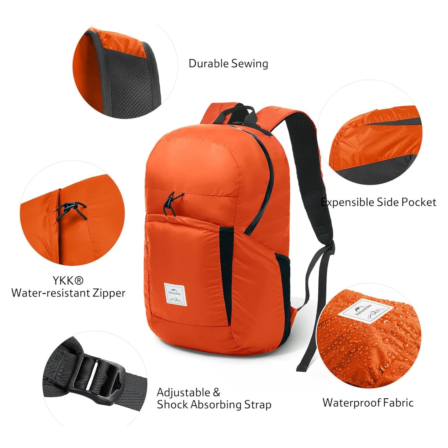 Naturehike 30L Silicone Folding Backpack Lightweight Portable Waterproof Outdoor Camping Hiking Shoulder Bag for Travel Airplane