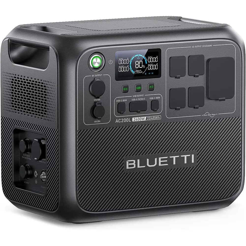 AC200L Portable Power Station, 2048Wh LiePO4 Battery Backup, Expandable to 8192Wh w/ 4 2400W AC Outlets (3600W Power Liting), 30
