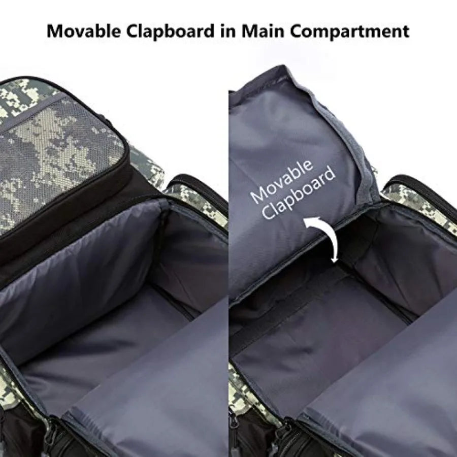 Fishing Tackle Backpack Water Resistant Tactical Bag Soft Tackle Box with Rod Holder and Protective Rain Cover