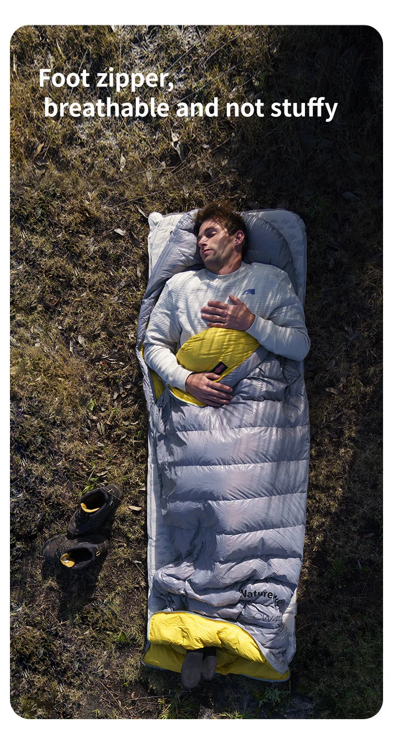 Naturehike CW700 Sleeping Bag Ultralight Down Sleeping Bag for Adults Outdoor Winter Warm 650FP Duck Down Envelope Sleeping Bag