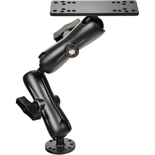 Aluminum Fish Finder Mount with 1.5'' Ball, 14.76'' Dual Rod Extended Arm for Longer Lengths, Marine Electronic Mount for Garmin
