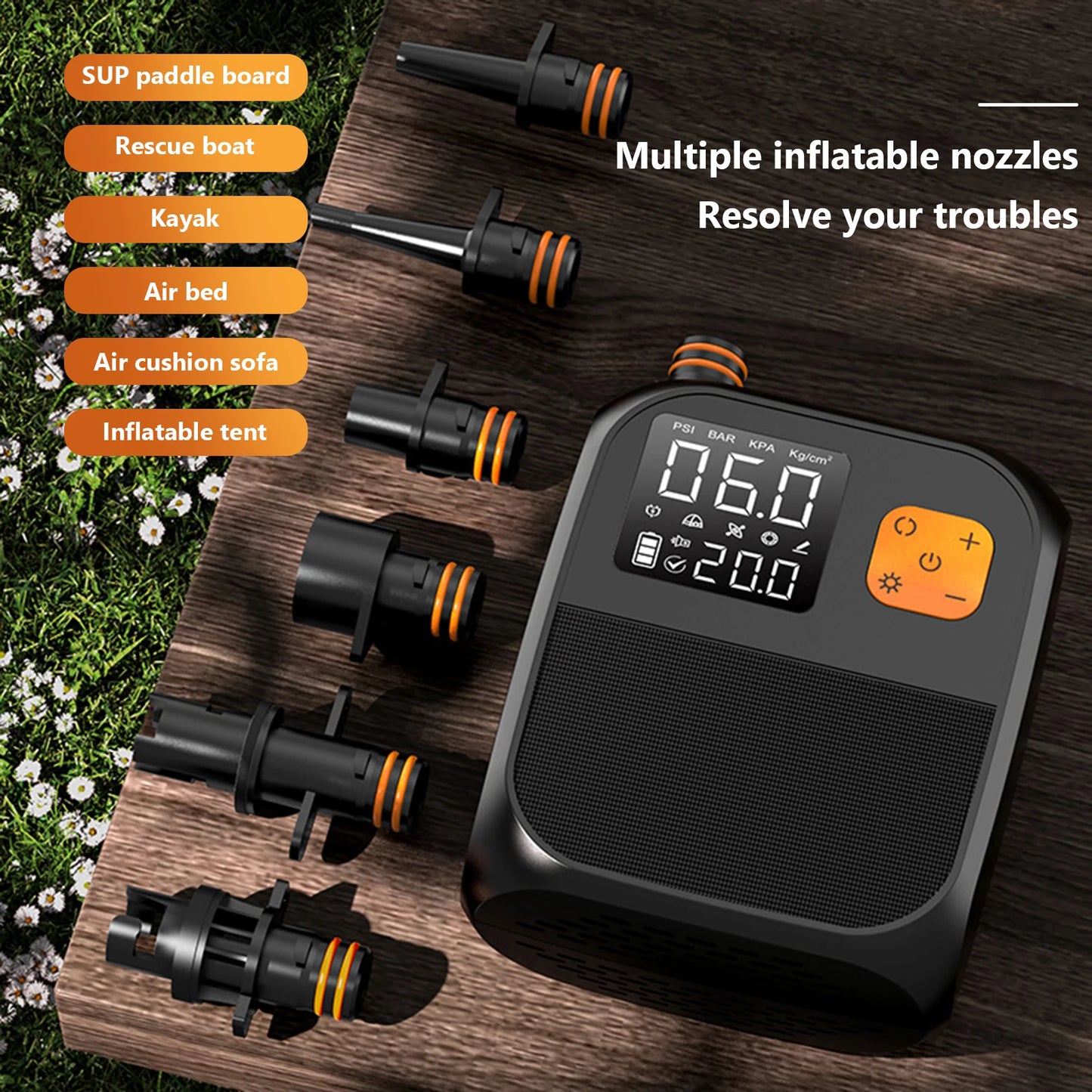 SUP Air Pump Rechargeable SUP Pump Portable Electric Pump for Inflatable Stand Up Paddle Board Kayaks Boats