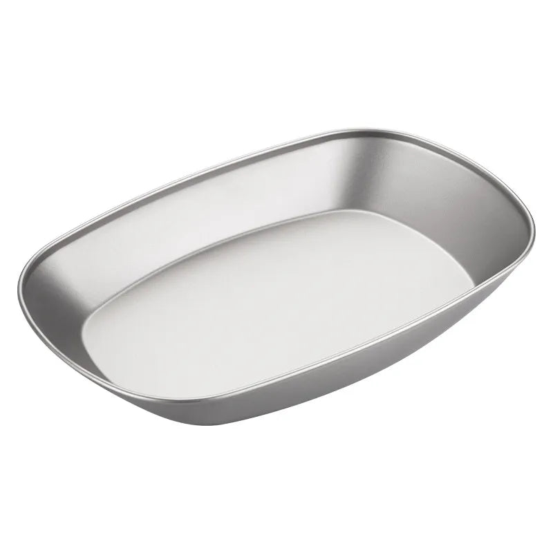 Titanium Camping Dinner Plate Ultralight Portable Plate for BBQ Fish Salad Fruit, Reusable Outdoor Tableware for Travel