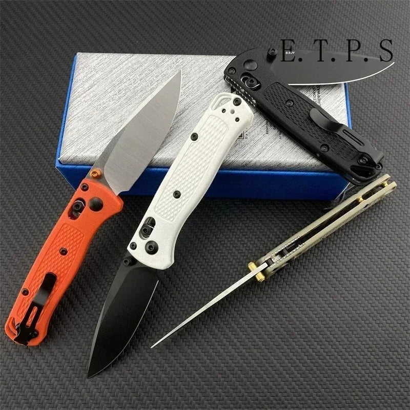 BM 533-3 MINI Bugout Nylon Wave Fibre Handle Axis Lock Folding Outdoor Pocket Knife EDC Camping Hunting Tools