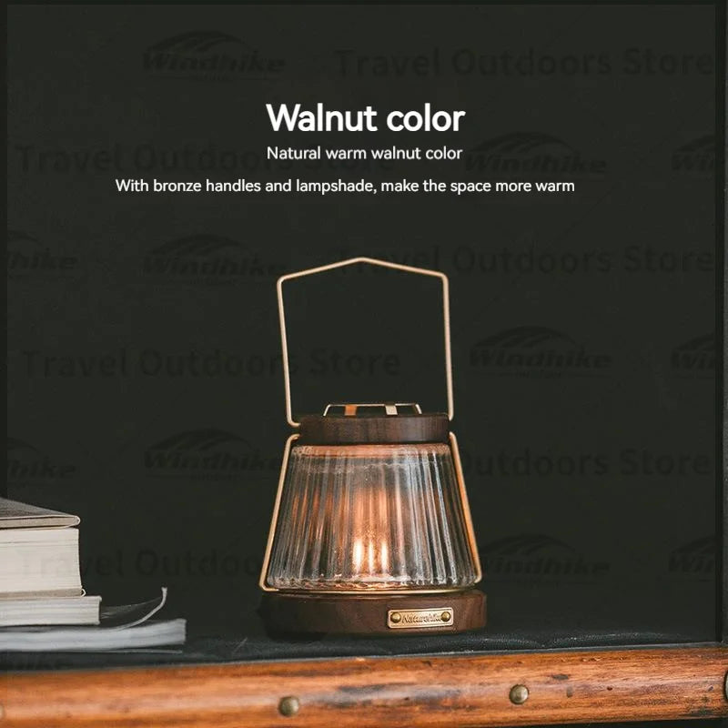Naturehike Huoxi Candle Lantern Walnut Outdoor Portable Camping Accessories Novelty Camp Supplies Ambient Lighting Camping Light