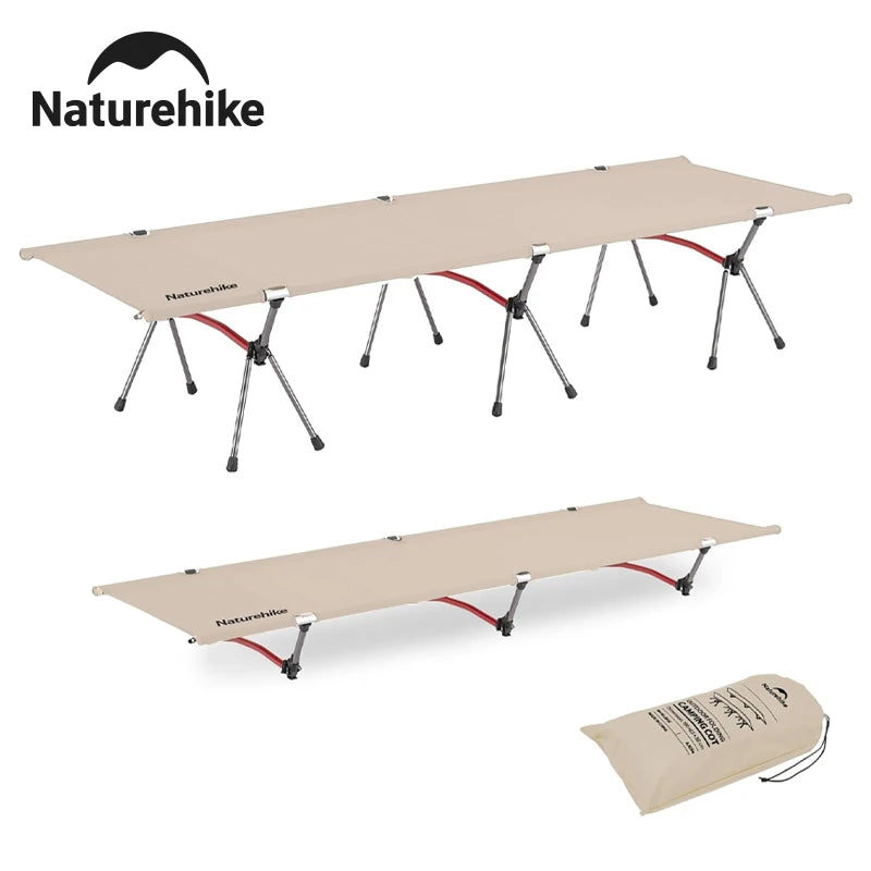 Naturehike Folding Camping Cot Portable Height Adjustable Ultralight Backpacking Cot Tent Travel Outdoor Camp Single Bed