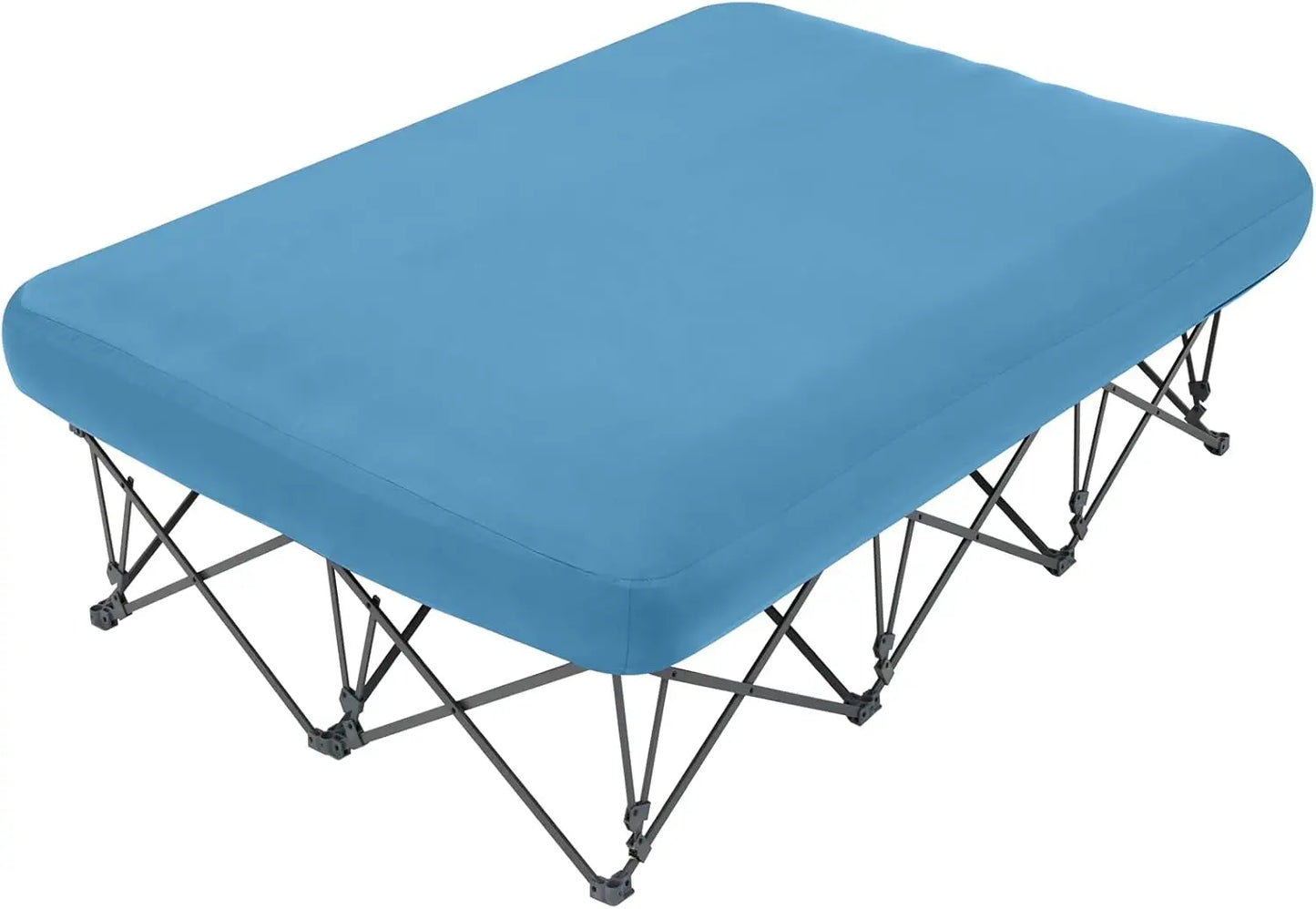 Folding Camping Cot with Inflatable Air Mattress and Carry Bag for Adults, Outdoor Travel, Camping, Beach Vacation