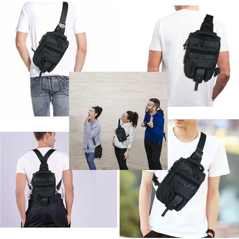 Dual Pistol Holster Chest Bag Concealed Carry Sling Crossbody Tactical Gun Convertible Backpack Shooting Hunting