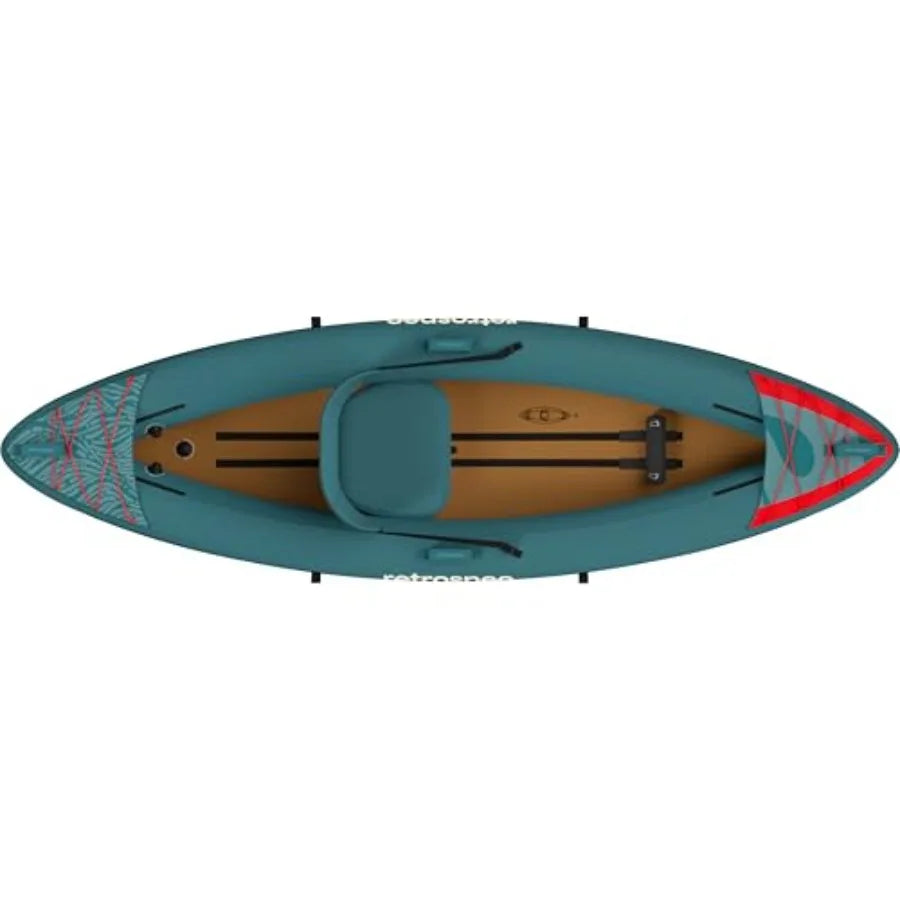 Inflatable kayak for adults, PVC material, blue color, 220lb/440lb capacity, portable lightweight design with paddle, pump and
