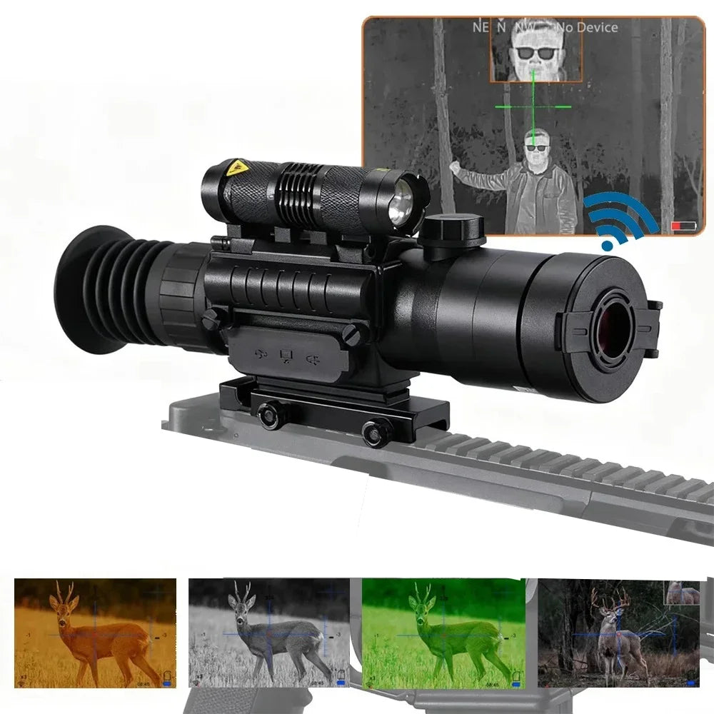 Digital Night Vision Monocular For Hunting 4K HD Video Recording 11X Magnification Night Vision Scopes W/ WiFi & E-Compass