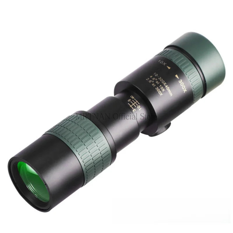 Metal 10-300x40 Zoom HD Telescope Portable Strong Binoculars Long Range Professional Monocular BAK4-Prisms For Hunting Camping