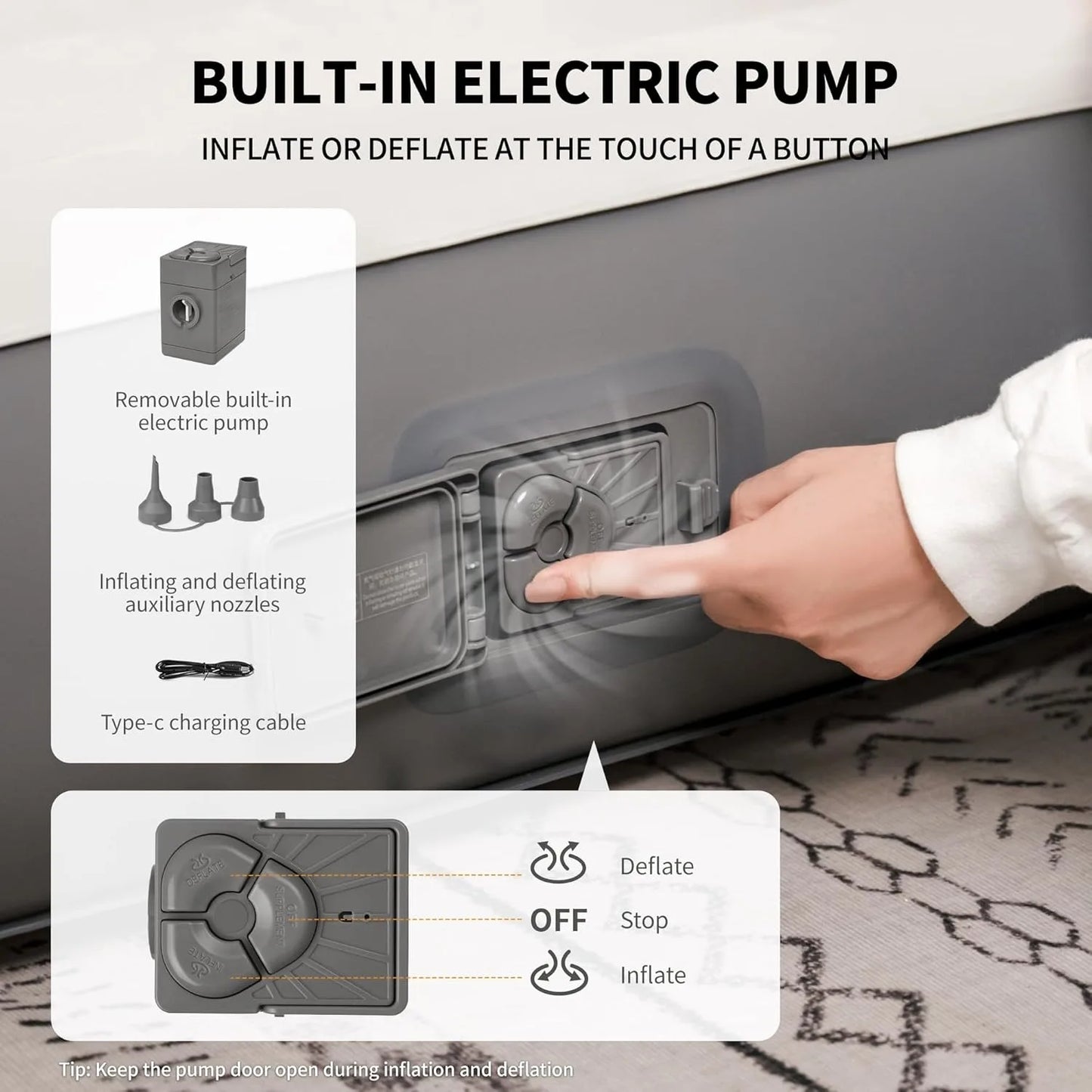 Naturehike Self Inflating Mattress Camping 2/3 Person Air Mat Built In Pump Sleeping Mat With Pillow Home Mattress