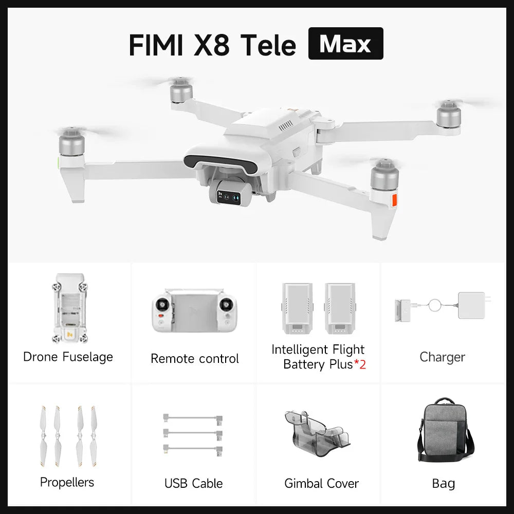 FIMI X8 TELE MAX Drone 4K Professional HDR 48MP 3-Axis Gimbal Camera Drone Professional GPS 20KM RC Quadcopter 2025