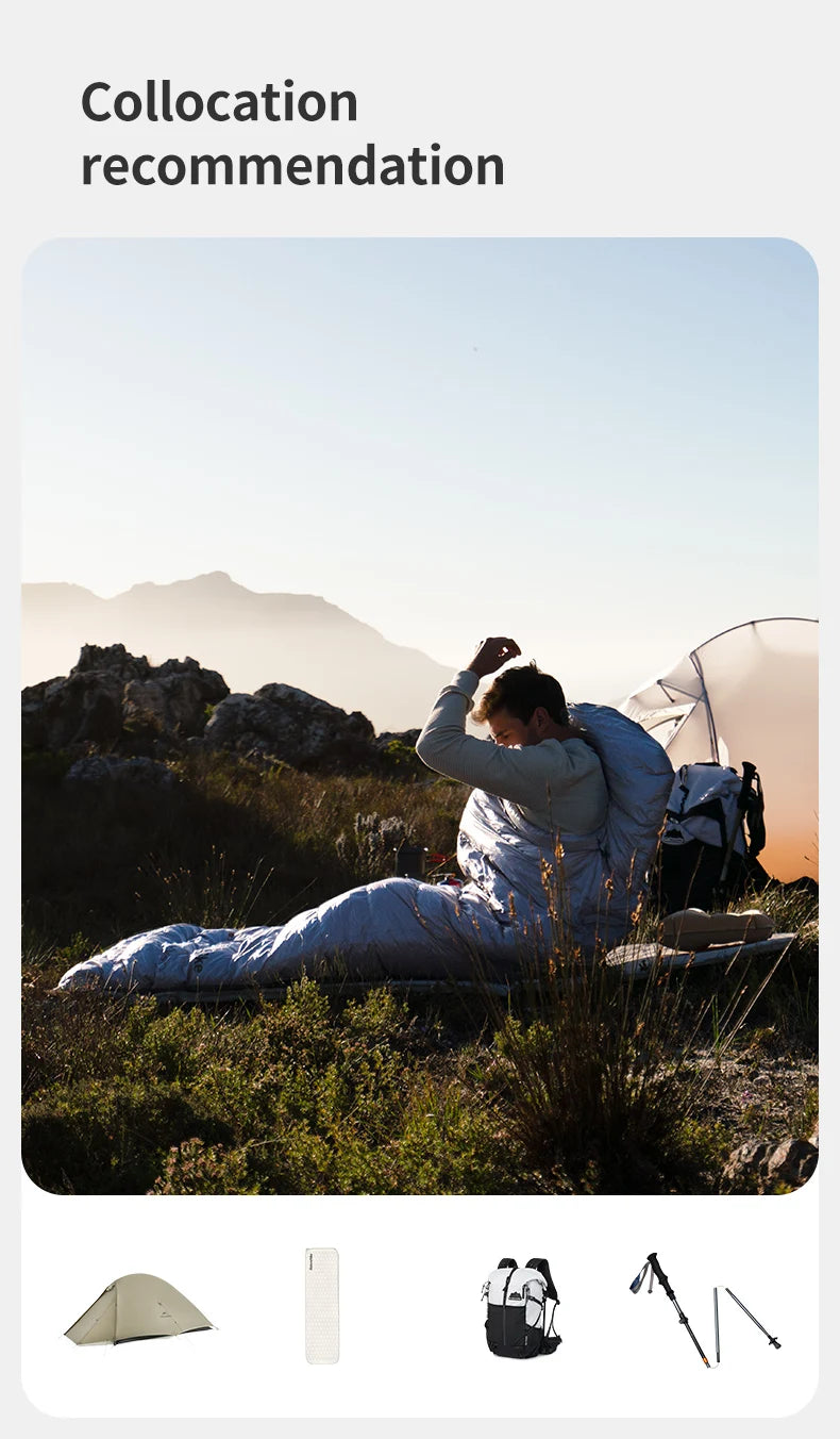 Naturehike CW700 Sleeping Bag Ultralight Down Sleeping Bag for Adults Outdoor Winter Warm 650FP Duck Down Envelope Sleeping Bag