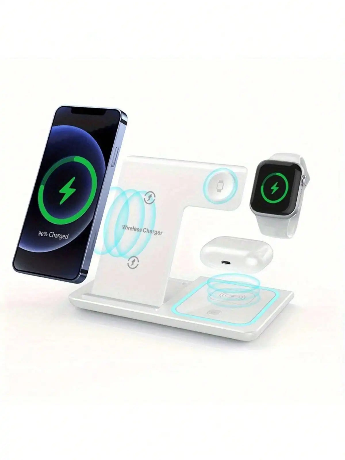 Wireless Charger 3-In-1 Charging Station,Wireless Charger Mobile Phone Holder, LED 3 in 1 Wireless Charger Station For iPhone 17 16 15 14 13 12 Pro Max Apple Watch 10/9/8/7/6/5 AirPods 3/2 Fast Charging Dock