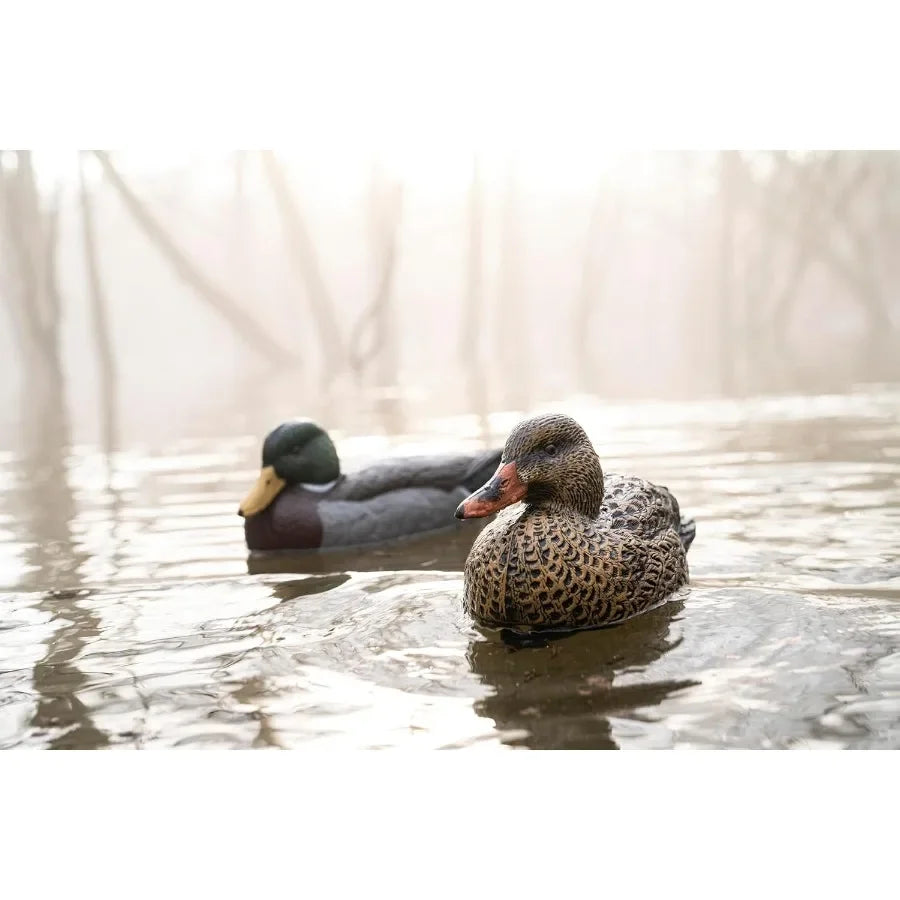 Cupped Waterfowl Duck Decoys Extremely Realistic 6-Pack of Duck Floater Decoys with Weighted Keels Great for Waterfowl Hunting