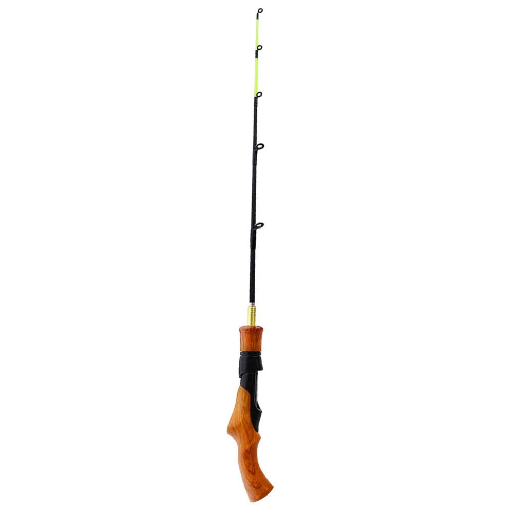 Portable Ice Fishing Rod Tackle Accessories Wooden Handle Winter Fishing Pole for Outdoor Fishing Portable Supplies