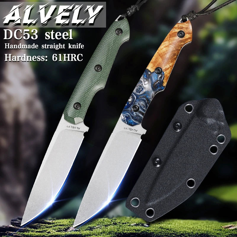 High-Quality Outdoor Tactical Fixed Blade Knife DC53 Steel Blade Hunting Knife K Sheath Camping & Exploration Hiking EDC Knife