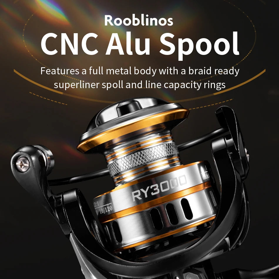 Rooblinos RY Spinning Fishing Reel 1000-7000 Series Ultralight Max Drag 15kg Surfcasting Spinning Reel Saltwater Jigging Reels