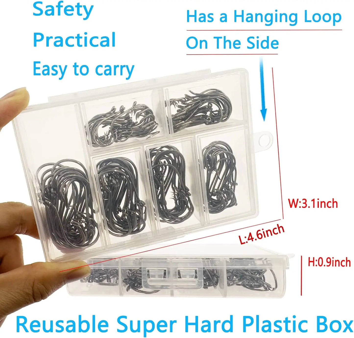 Fishing Hooks Saltwater, 160PCS Circle Hooks Saltwater, Fish Hooks for Fishing Gear Tackle, Catfish Octopus Hook #1 1/0 2/0 3/0