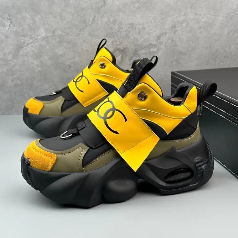 Cross-border large-size thick-soled anti-slip casual shoes, suitable for couple sports shoes, casual high-top shoes