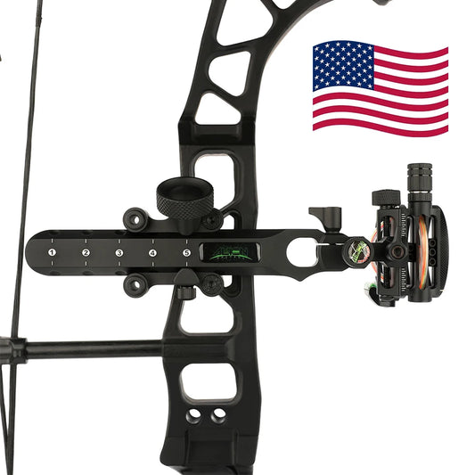 Five Pin Compound Bow Sight Archery Sight CNC Aluminum Alloy 0.019“ Optical Fiber Left Right Hand Hunting Bow Accessories