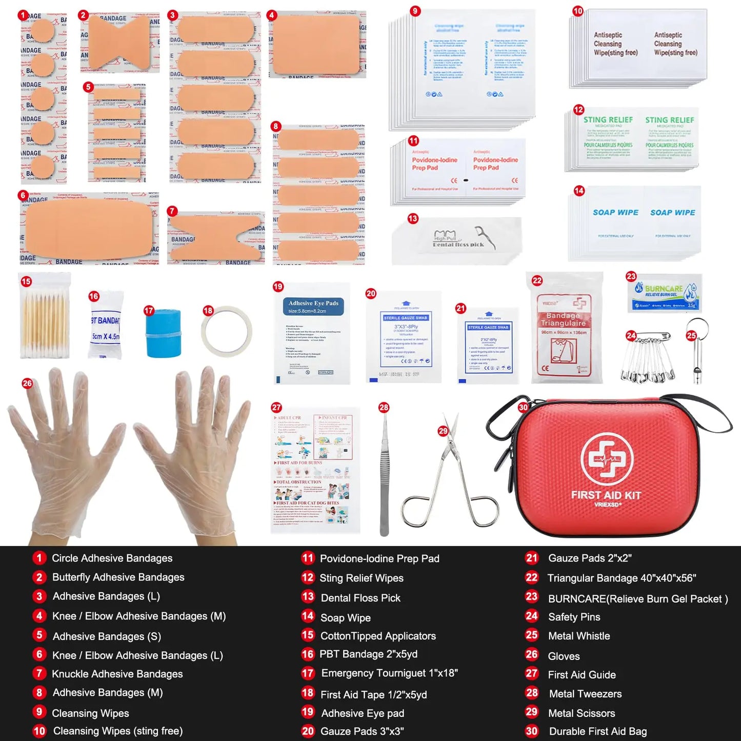150-Piece Mini First Aid Kit, Waterproof Hard Shell for Home Car Travel