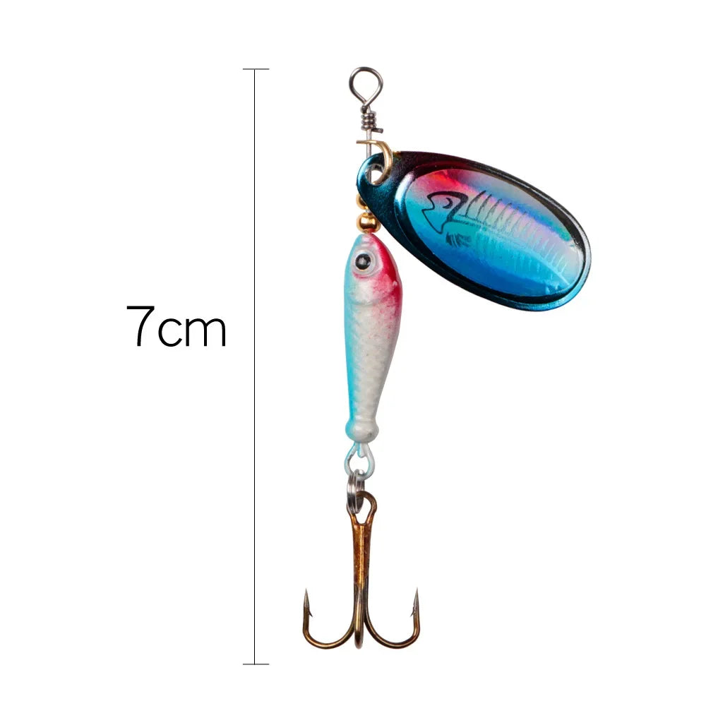 Rotating Metal Spinner Fishing Lures 9g Sequins Iscas Artificial Hard Baits Crap Bass Pike Treble Hook Tackle Lure חכת דייג