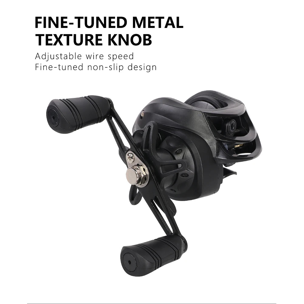 Baitcasting Fishing Wheel 7.2/1 Gear Ratio Baitcasting Reel Metal Saltwater Freshwater 18+1BB for Beginners Fishing Accessory