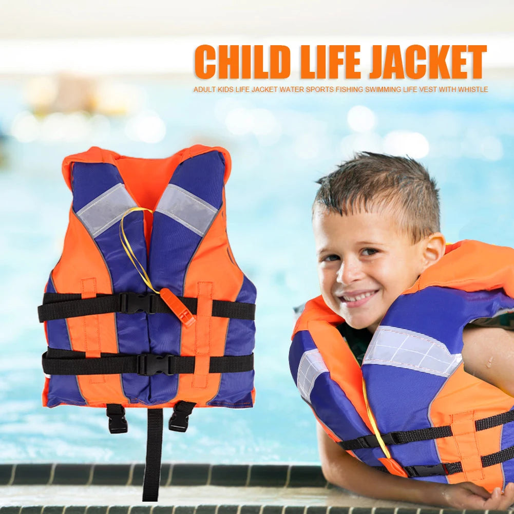 1/2PCS Children Life Jacket With Whistle Swimming Boating Float Vest Adjustable Size Drifting Swimming Life Vest For Water Sport