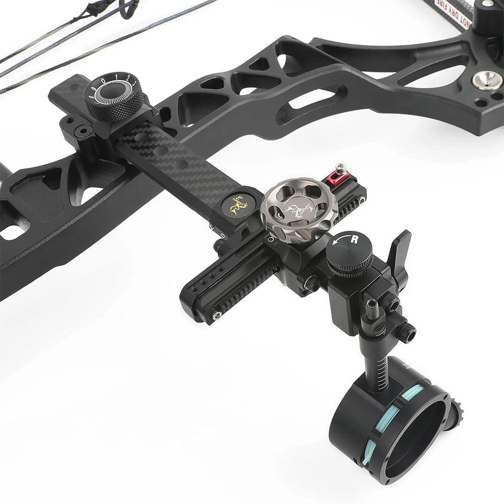 Aiming Tool Compound Bow Single Pin Sight 4/6/8x Lens Carbon Rod Adjustable Outdoor Hunting Shooting Target Bow Accessories