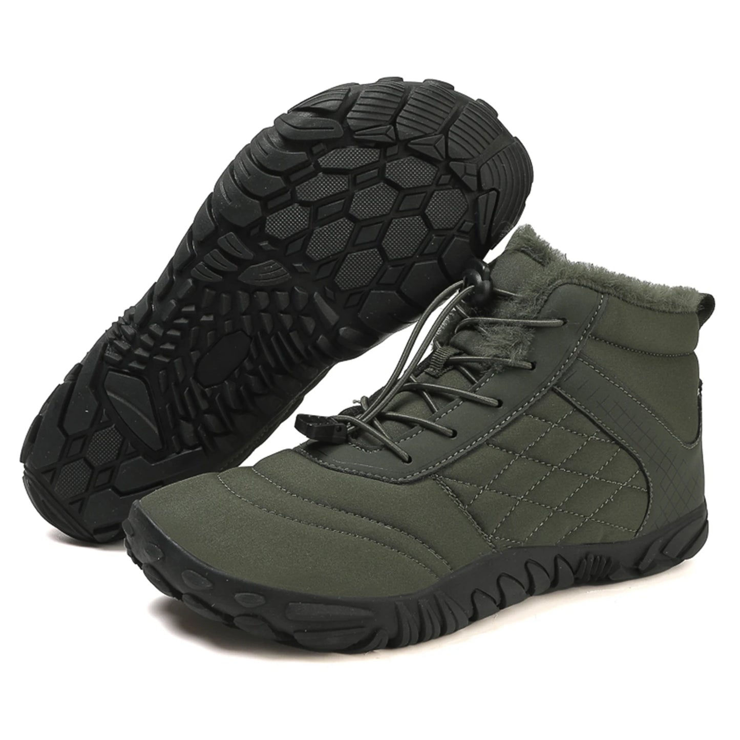 Plus Size Barefoot Hiking Boot Thermal Ankle Bootie Anti-slip Casual Sneakers Thickened for Men Women