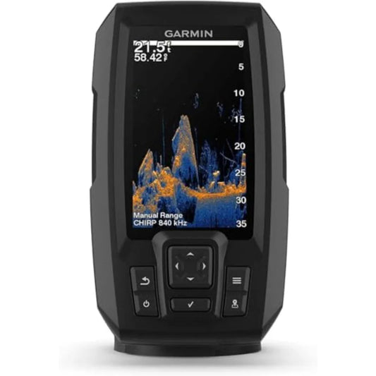 Fishfinder for fishing boats, PVC housing, vivid color display, easy-to-use scanning sonar with color palettes, 4-inch LCD, 11.