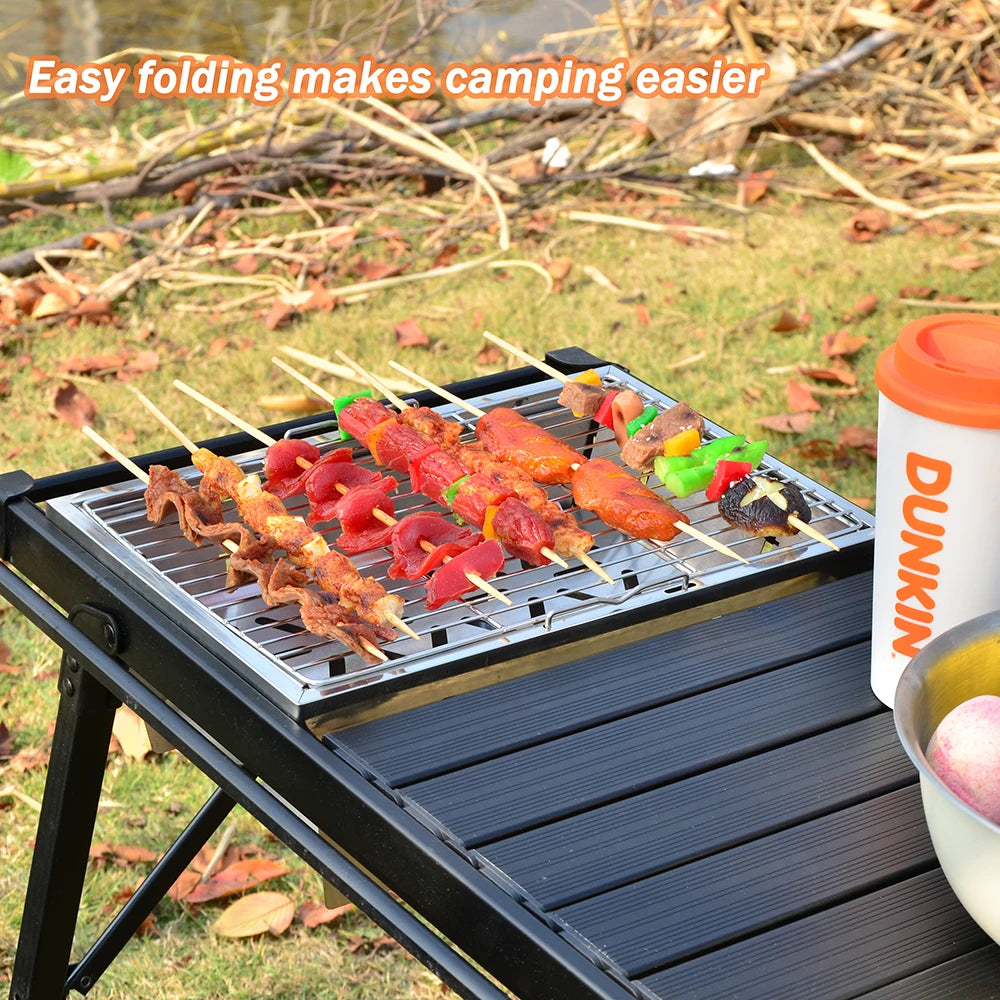2026 New Camping Folding Removable IGT  Table Gas Stove  Portable lightweight Camp BBQ Grill Table Outdoor Picnic Fishing table