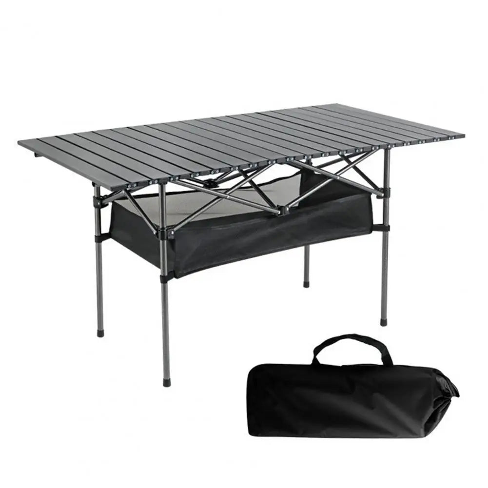 120CM Outdoor Folding Table with Mesh Bag Heavy Duty Strong Load Capacity Lightweight Camping Hiking Backpacking Picnic BBQ Port