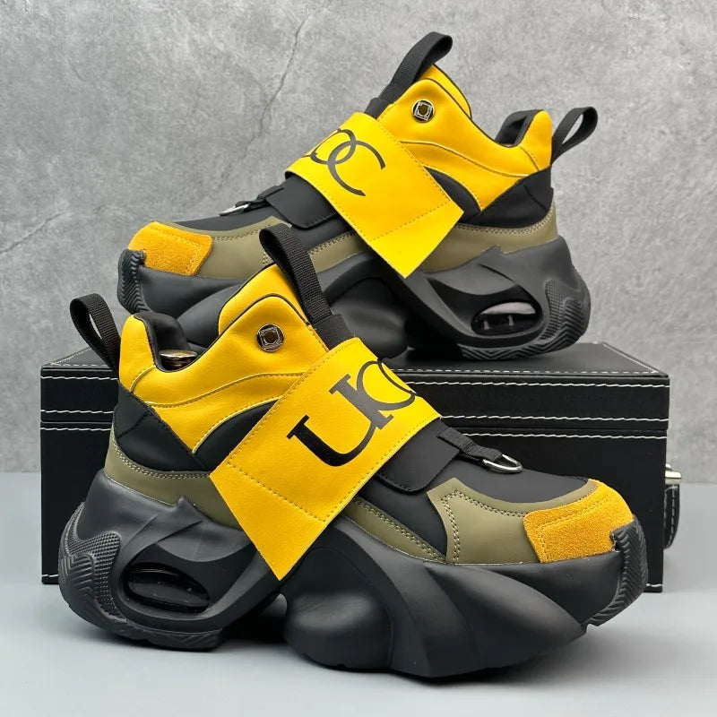 Cross-border large-size thick-soled anti-slip casual shoes, suitable for couple sports shoes, casual high-top shoes