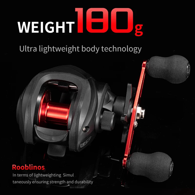 Rooblinos AC 6.3:1 7+1BB Baitcaster Fishing Reel Bait Caster Baitcasting Reel Fishing Tackle