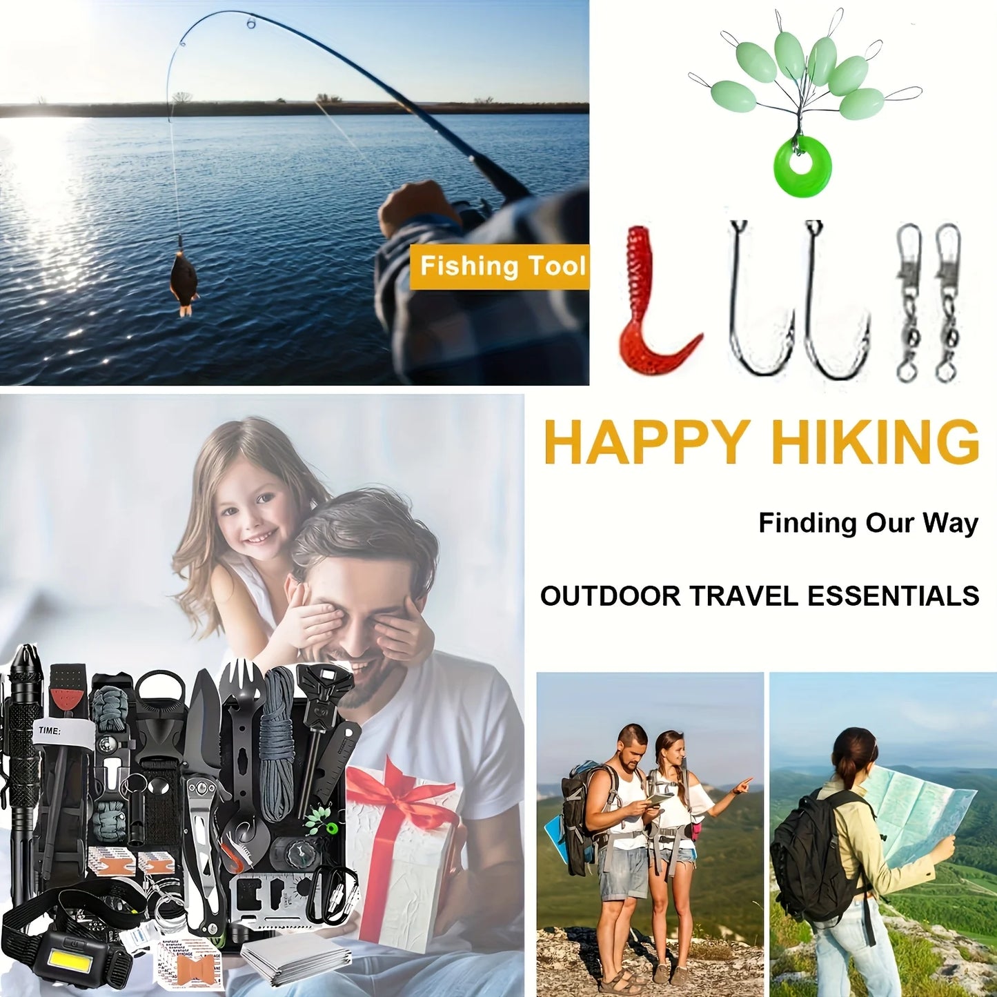 Ultimate Survival Gear Kit, 20-in-1 Emergency Survival Equipment & Tools, Ideal for Camping, Hiking, and Outdoor Adventures