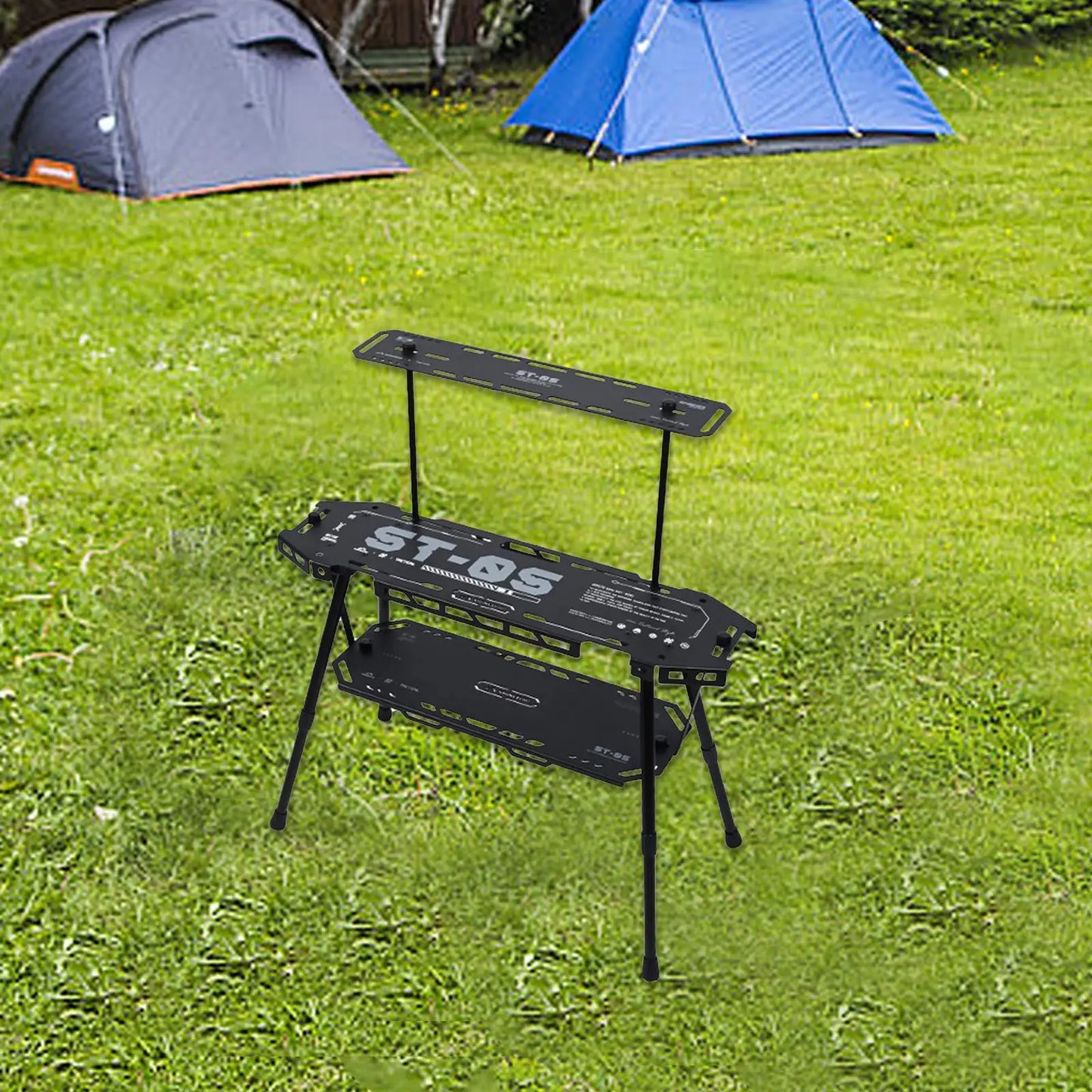 Igt Combination Table Multifunctional Camp Table Lightweight Folded Grill Table for Picnics Garden BBQ Mountaineering Fishing