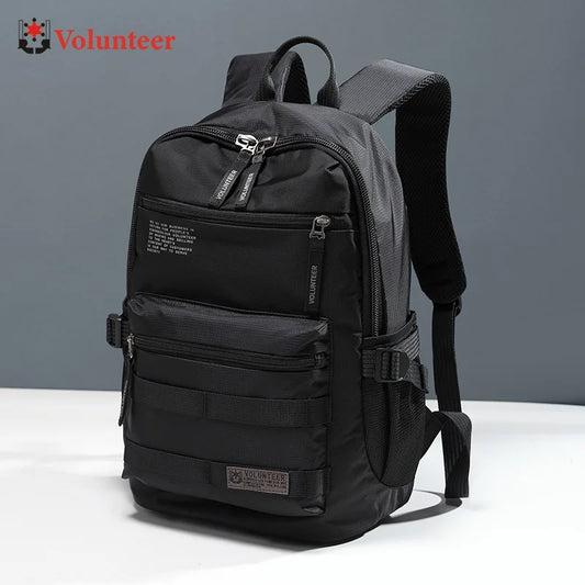 VOLUNTEER Men's Computer Waterproof Backpacks Oxford Cloth School Bags Fashion Casual Lightweight Travel Man Backpack 1829-03