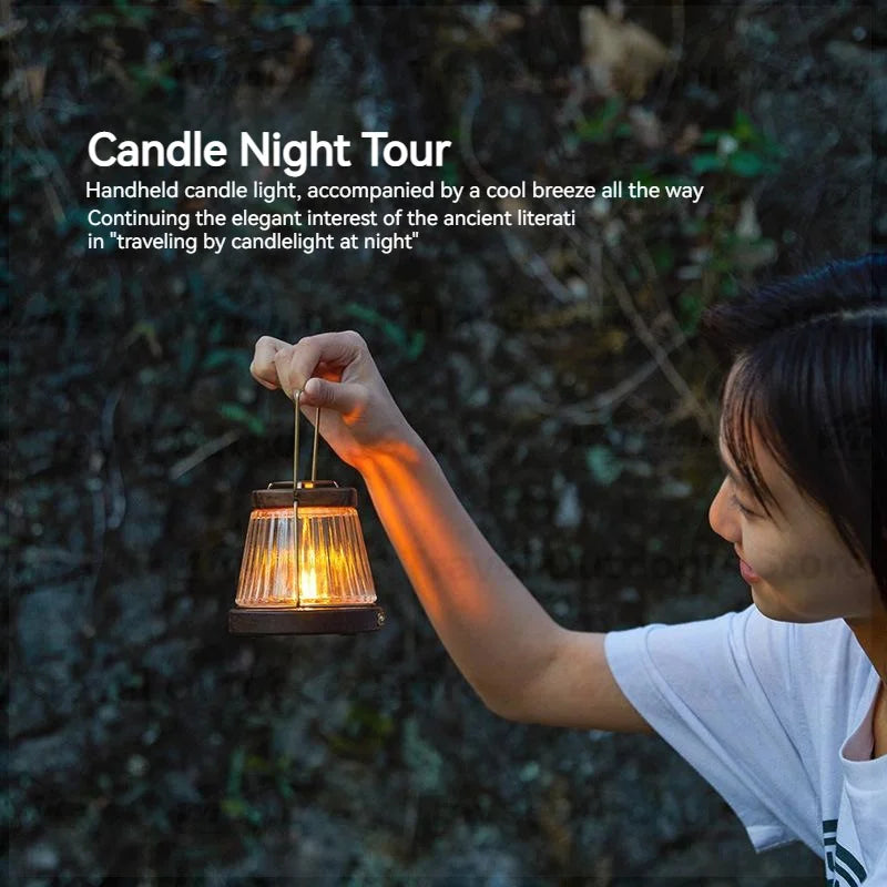 Naturehike Huoxi Candle Lantern Walnut Outdoor Portable Camping Accessories Novelty Camp Supplies Ambient Lighting Camping Light