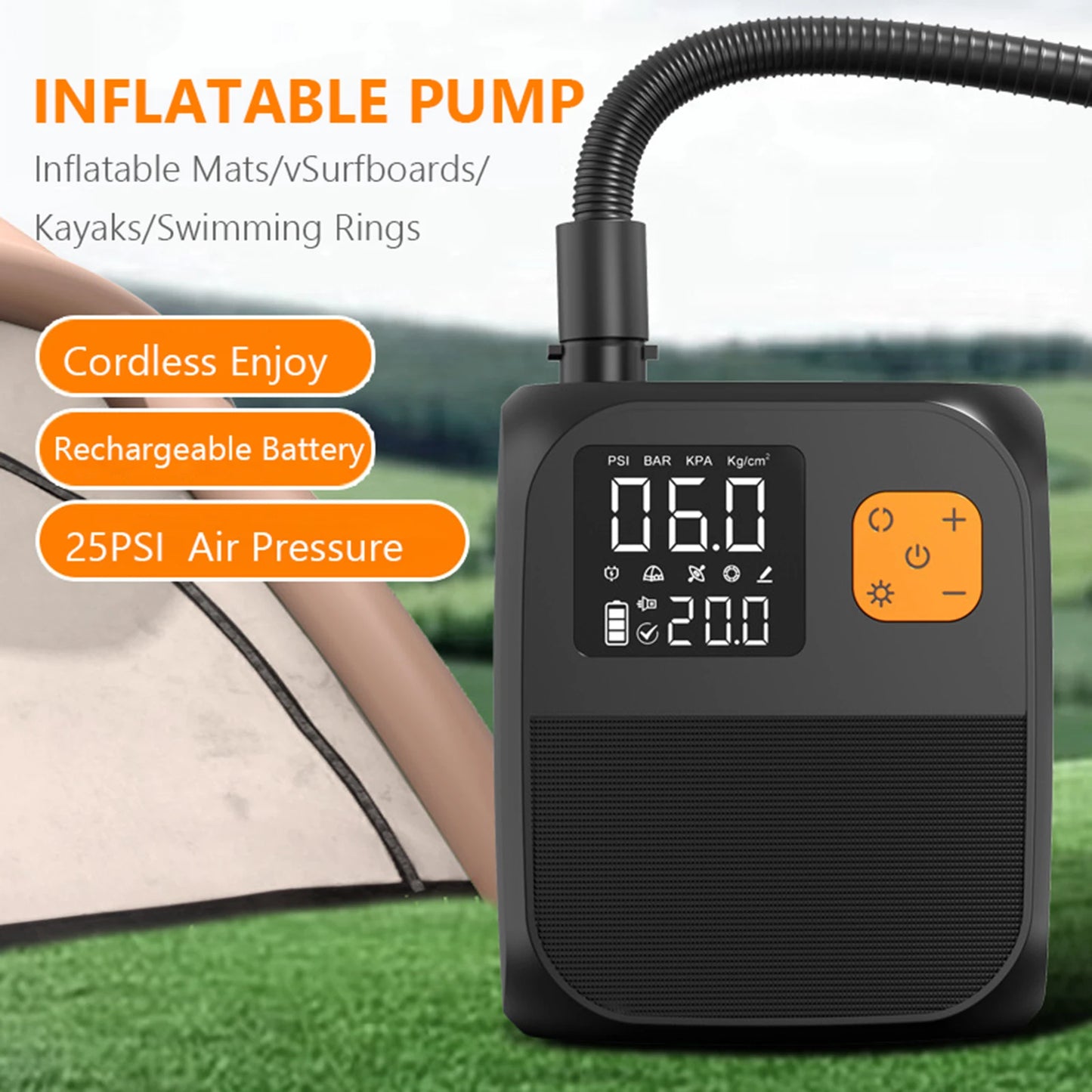 SUP Air Pump Rechargeable SUP Pump Portable Electric Pump for Inflatable Stand Up Paddle Board Kayaks Boats