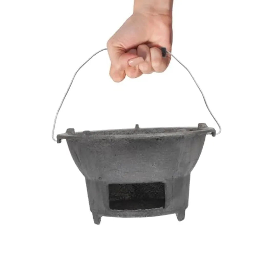 DOITOOL Cast Iron Charcoal Hibachi Grill Portable Charcoal Grill for Outdoor Camping Barbecue Cooking with Compact Design Top D