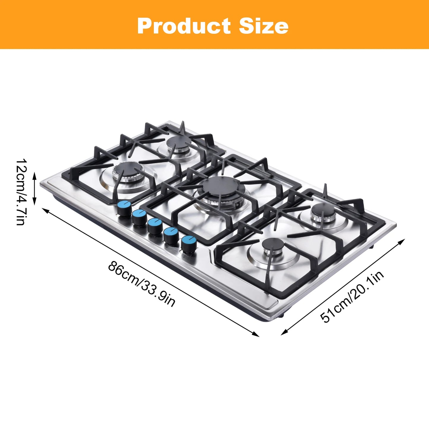 Indoor Propane Stove with Auto Ignition, Portable Countertop Stove Built-in Powerful Burners for Kitchen Cooking,Camping,Outdoor