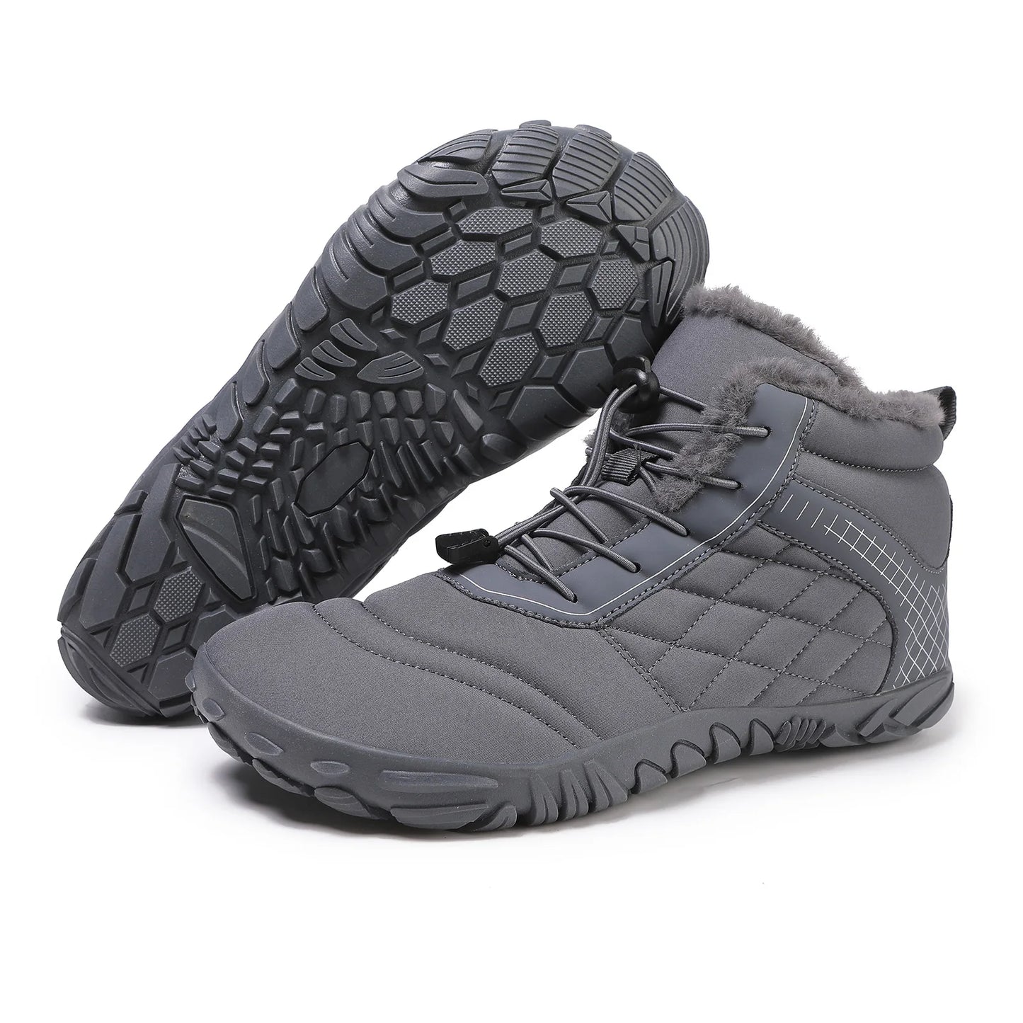 Plus Size Barefoot Hiking Boot Thermal Ankle Bootie Anti-slip Casual Sneakers Thickened for Men Women